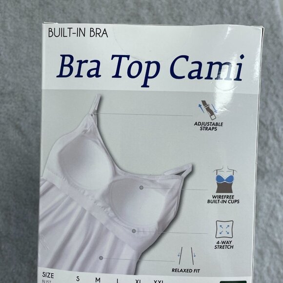 NEW 32 Degrees Cool Women's XL 2-Pack Bra Top Cami With Built-In White/Teal - Picture 8 of 9